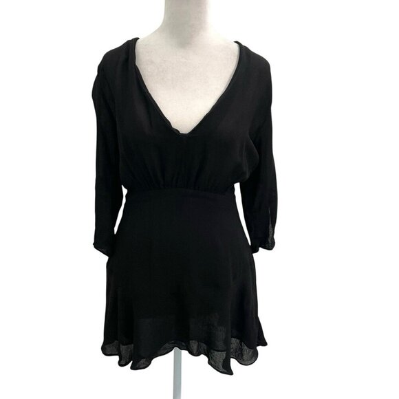 Pfeiffer Fit & Flare Cut-Out Back Mini Dress Cocktail LBD Black size Small - Picture 1 of 15
